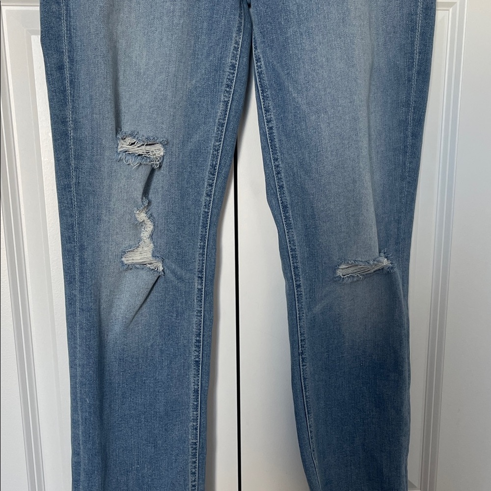 Mother Mid Rise Dazzler Ankle Fray Jeans Weekend Kittens Wash Distressed Jeans - Picture 4 of 16